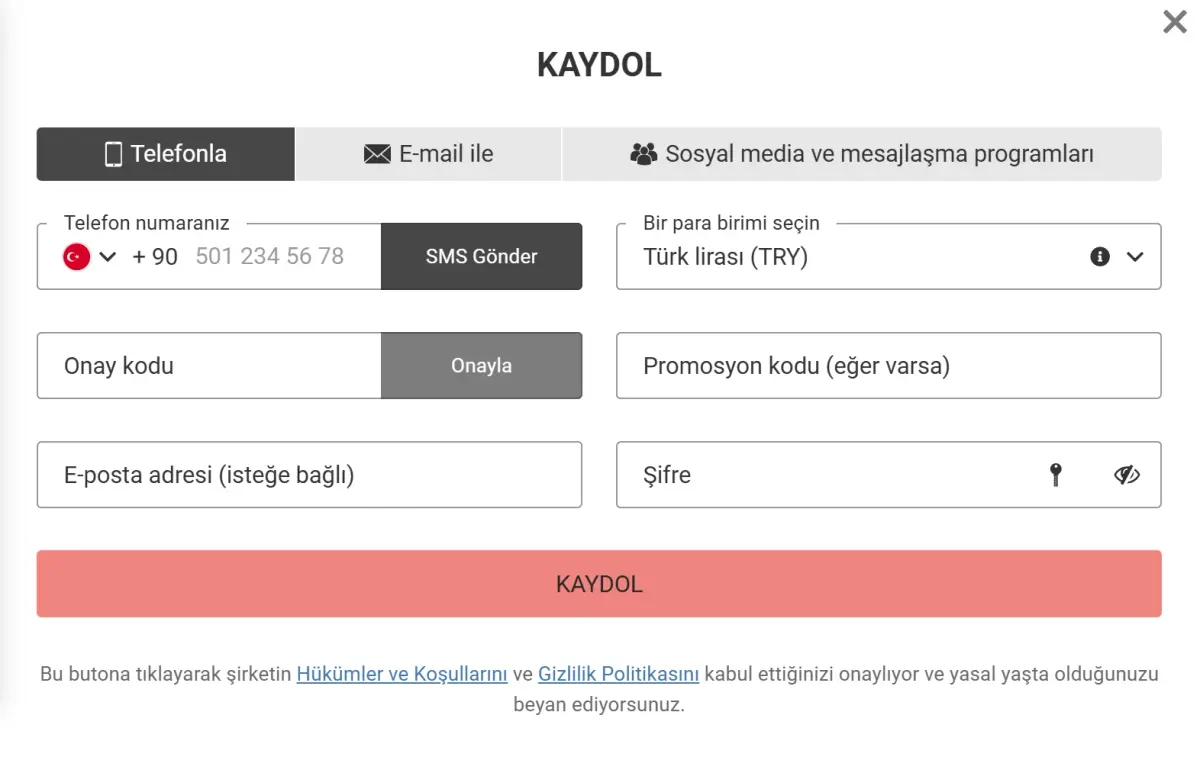 Megapari Türkiye Kaydı Megapari Türkiye Kaydının Görüntüsü